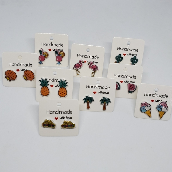 3/$20 Shrinky Dink Hello Summer Stud Earrings - Picture 6 of 6